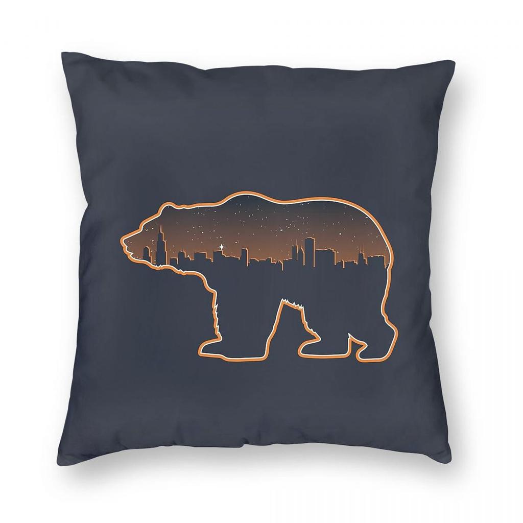 Chicago Illinois Skyline Square Pillowcase Polyester Linen Velvet Creative Zip Decor Throw Pillow Case Car Cushion Case