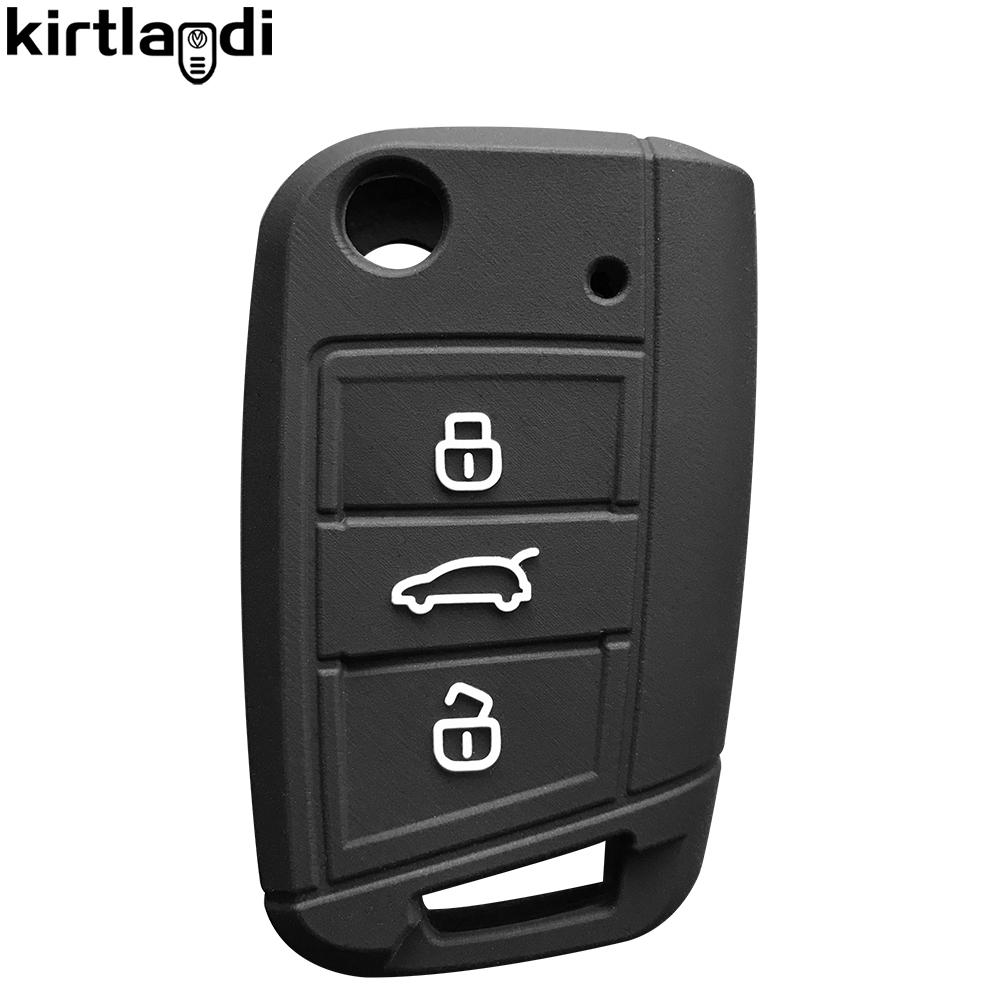 

key caps car key case cover keychain for vw golf 7 up t roc polo caddy for skoda kodiaq octavia fabia rapid for seat leon ibiza чорний