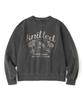 KNITTED Pigment Palm Tree Crop Sweatshirt Charcoal
