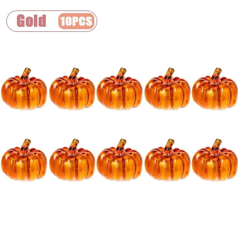 1-10PCS LED Glowing Pumpkin Halloween Decorations Tabletop Ornaments Spooky Props for Haunted House Party Home Desktop Display