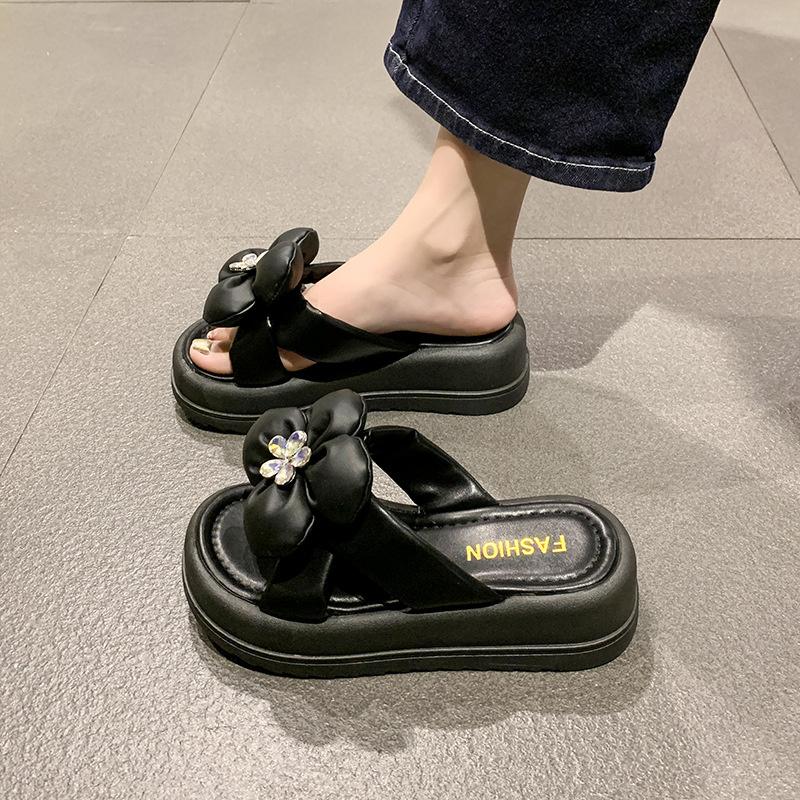Stylish Summer Platform Slippers For Women Comfortable Floral Design Casual Sandals