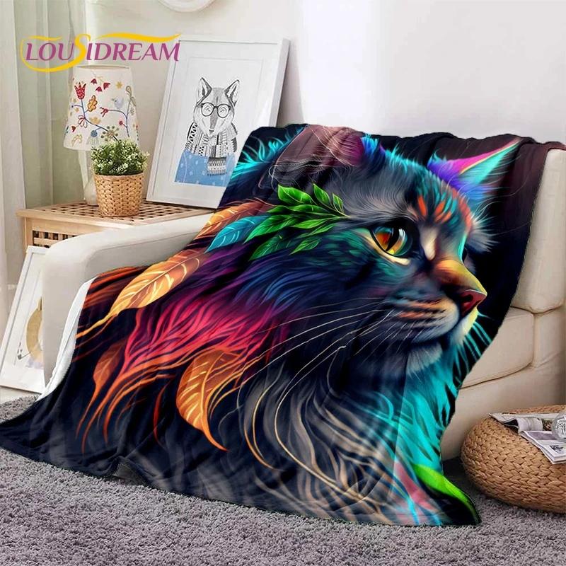 Persian Cat,Cute Calico Cat,Ragdoll Cartoon Soft Flannel Blanket for Beds Bedroom Sofa Picnic,Throw Blanket for Outdoors Leisure