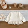 Girls Ruffle Long Sleeve Top And Jeans 2 Piece Set Baby Casual Pullover Outfit