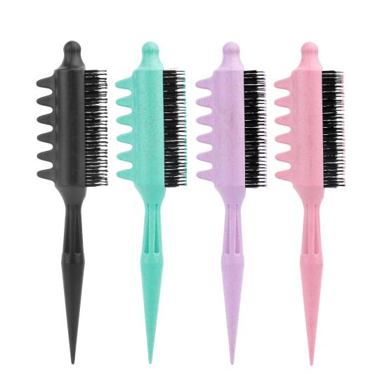 Curl Defining Brush Pointed Tail Reduces Frizz Anti-static Hair Comb Portable Men Women Hair Volumizing Detangling Bristles Brush
