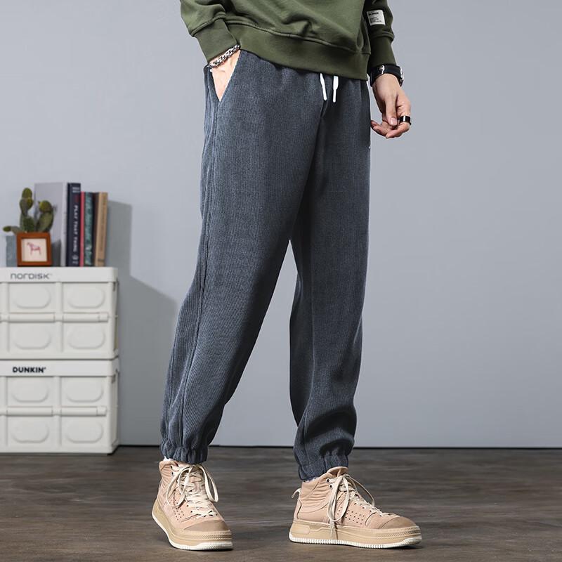 Men's 2025 Autumn/Winter Corduroy Fleece-Lined Joggers