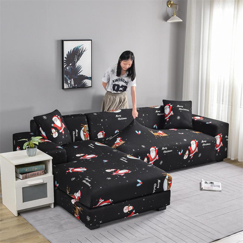 Elastic All Inclusive Anti Slip and Dust Proof Color Blocked Sofa Cover Four Seasons Style Imperial Concubine Sofa Cover Sofa Cover