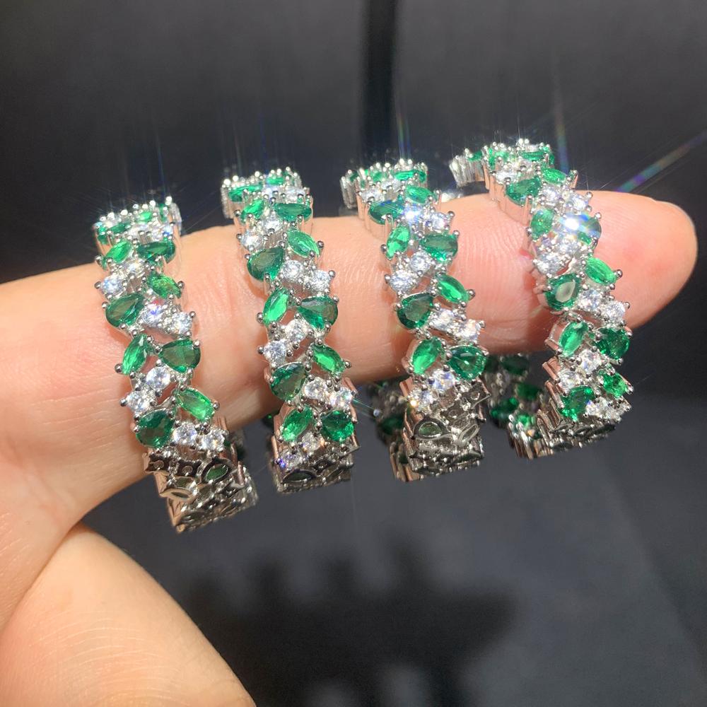 2024 New Arrived Cubic Zirconia Women Girl Fashion Jewelry Silver Plated White Green CZ Hoop Earring