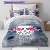 Set de așternut cu model logo RB Leipzig Cearșaf de pilotă Față de pernă Decor pentru casă Cadou (1 * husă de pilotă + 2 * fețe de pernă, fără miez)