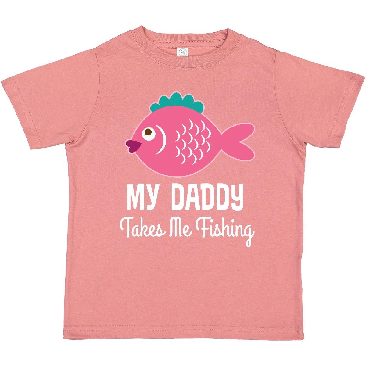 

Inktastic My Daddy Takes Me Fishing Girls Toddler kids boys T-Shirt Fish Fisher Daddys Fun 130