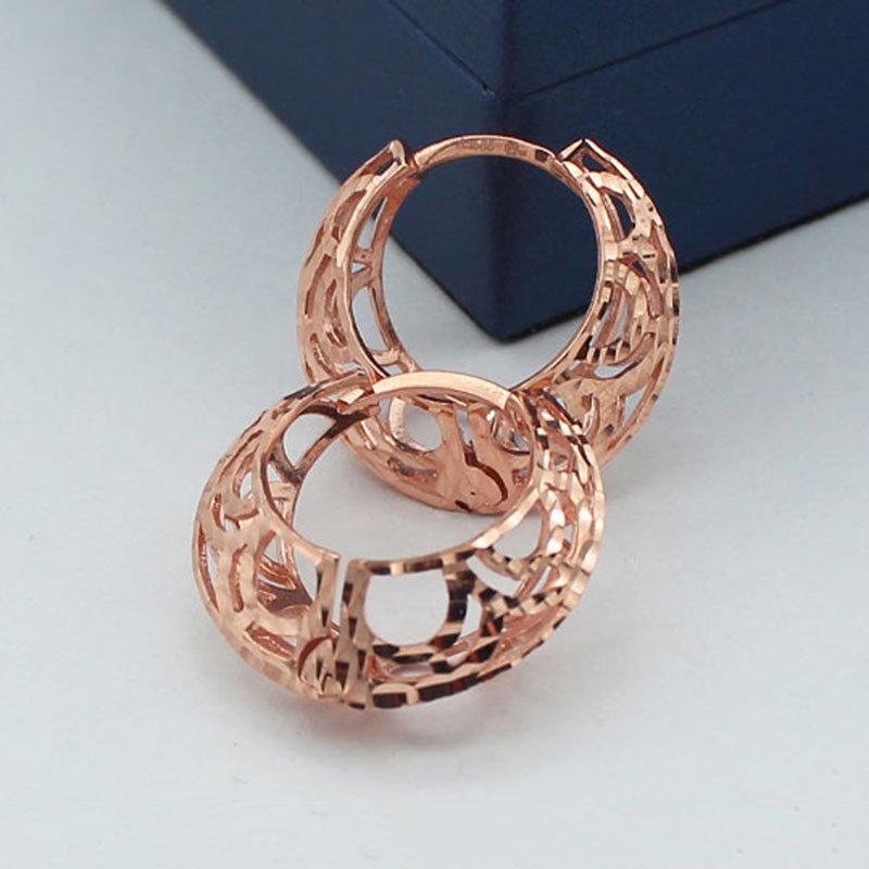 Purple Gold Hollow Earrings Women'S Earrings Simple And Exquisite Rose Gold Plated Earrings