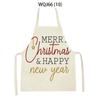 Kitchen Aprons for Women Men Merry Christmas Letters Printed Linen Bibs Household Cleaning Pinafore Home Cooking Apron Delantal