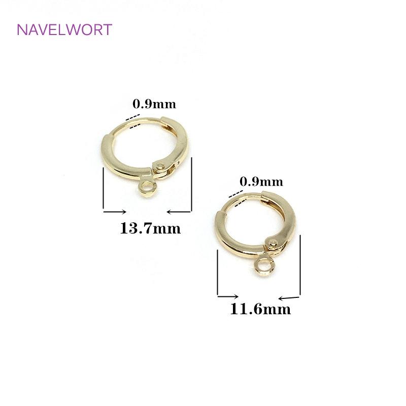 Brass Metal French Hoop Earring Clasps Fittings 14K Gold Plated Ear Setting Base Finding Women Fashion Jewellery Making Supplies