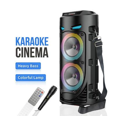 RGB Light Bluetooth Speaker Portable Dual Speaker Barrel Karaoke Outdoor Square Dance Wireless Audio