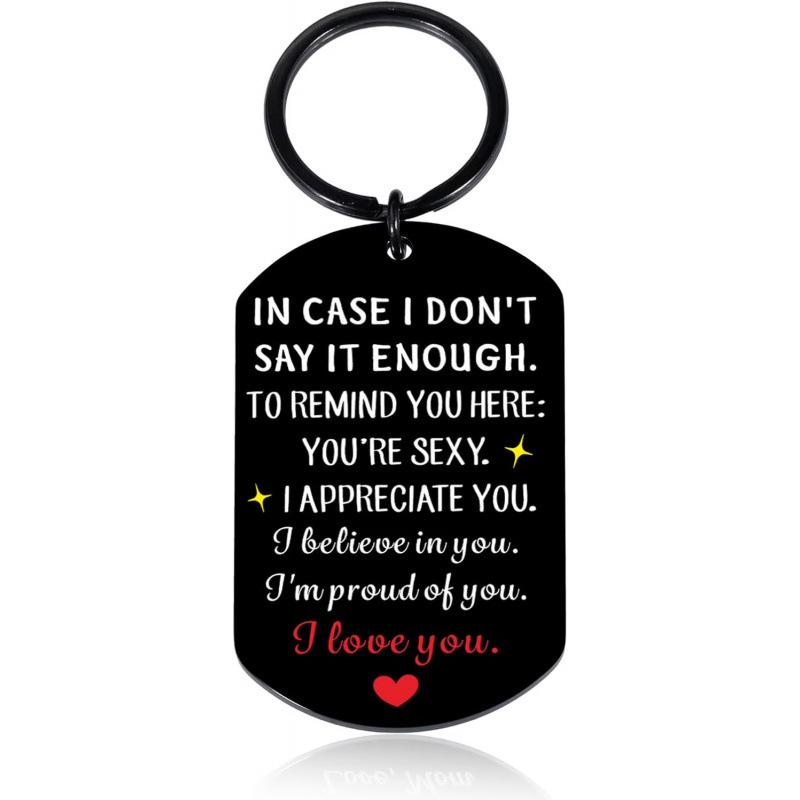 Men's Black Stainless Steel Military ID Card Keychain with Double-Sided Laser Engraving