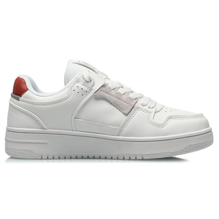Li Ning Comfortable Slip Resistant Cushioning Abrasion Resistant Breathable Low Top Skateboard Shoes Women's Mist White AGCS392-5
