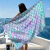 1pc Bright Mermaid Scale Design Beach Towel Super Absorbent Suitable for Beach Vacation Pool Summer Gift for Friends And Kids
