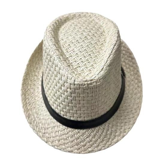 

Jazz Hat Breathable Sunscreen Summer Beach Hat with Belt Decor Versatile Sun Protection Straw Hat Everyday Casual Headwear