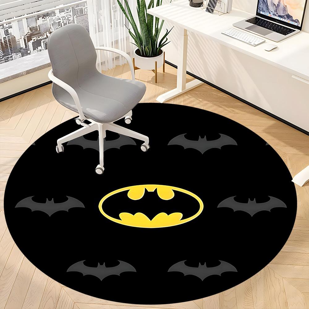 1pc Batman Signal Office Round Area Rug, Under Office Chairs Bedroom Living Room Home Decor, Room Deco, Available in Various Sizes