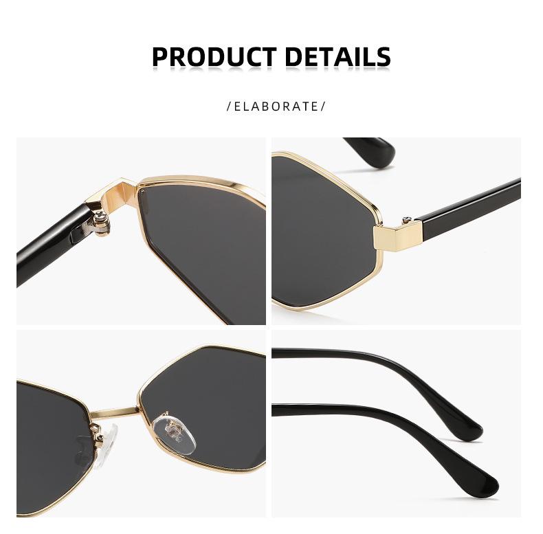 High-End Cross-Border Diamond Metal Sunglasses - Trendy Runway Style with UV Protection