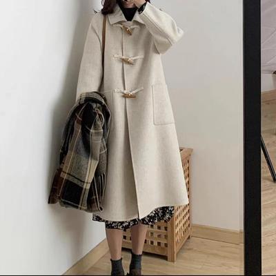2025 Korean Style Petite Woolen Toggle Coat - Autumn/Winter Mid-Length Women's Outerwear