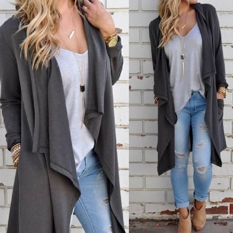 Casual Cotton Knit Cardigan Womens Open Front Loose Fit Long Sleeve Top For Versatile Wardrobe Essentials