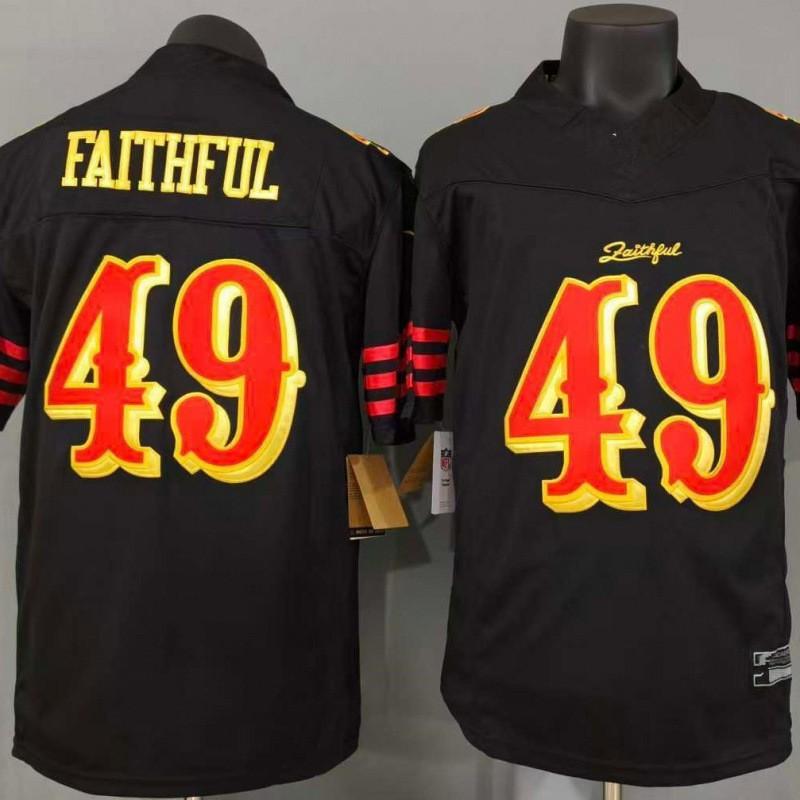 San Francisco 49ers Faithful 49 Replica Jersey Third Generation Black NFL Football Fan Apparel