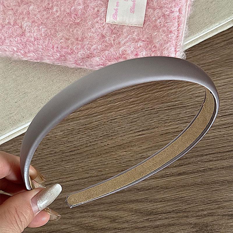 Korean Satin Thin Headband for Women - Versatile Retro French Style with Non-Slip Deerskin Velvet