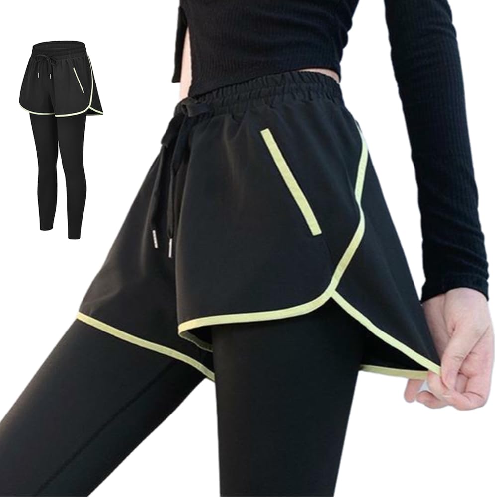 Siomlana Yoga Fitness Jersey Stretch Cropped Pants for Hot Everyday Women's Pants, Leggings, One-Piece Bottoms, Pilates, Gym, Sports, Dance, Yoga,