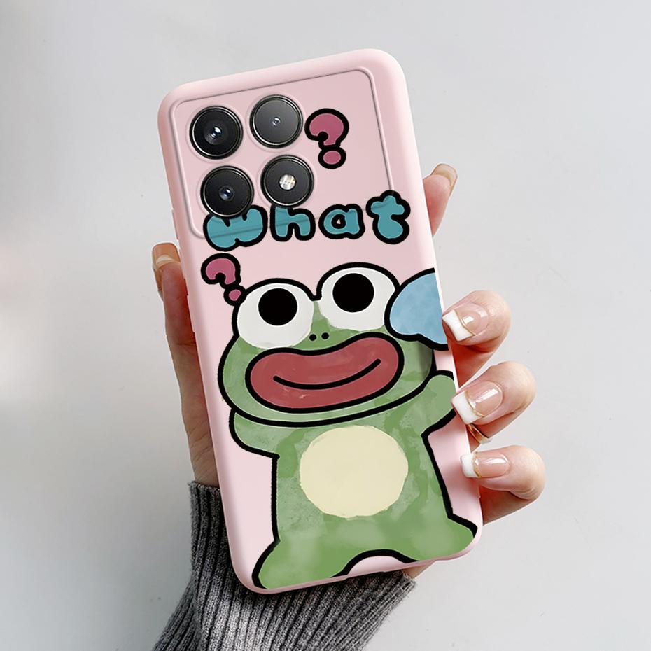 For Xiaomi POCO F6 Pro Case Cute Bear Cartoon Frog Silicone Soft Rubber Camera Protector Case POCO F6 Pro Case POCO F6 Pro Cover