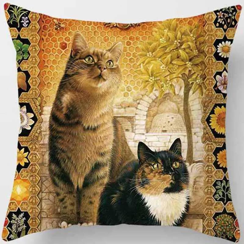 Unique Cat Pattern Pillowcase Sofa Home Decoration Car Office Supplies Outdoor  Cushion