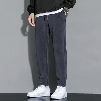 Herren Verdickte Jogginghose Kordelzug Taille Warme Jogginghose Lässige Lockere Passform Konisch zulaufende Trainingshose für Fitnessstudio Straße Alltagskleidung