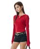 Secondmono Layered Cardigan With Back Button Bustier Set [Red]_Sewcd008Red