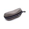 Peanut Shape Linen EVA Hard Eyeglass Case Impact Resistant Portable Sunglasses Storage With Carabiner Hook For Most Eyeglasses
