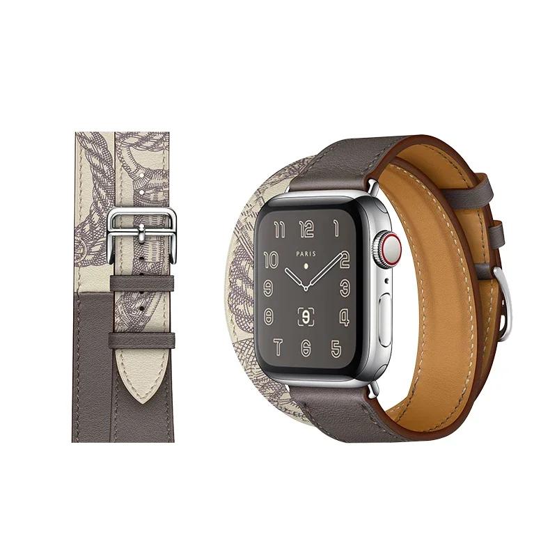 Genuine Leather Bracelet Strap For Apple Watch Band 45mm 49mm 41mm 44mm 42mm 46mm Leather Wristband iWatch Ultra 11 10 9 8 7 6 5