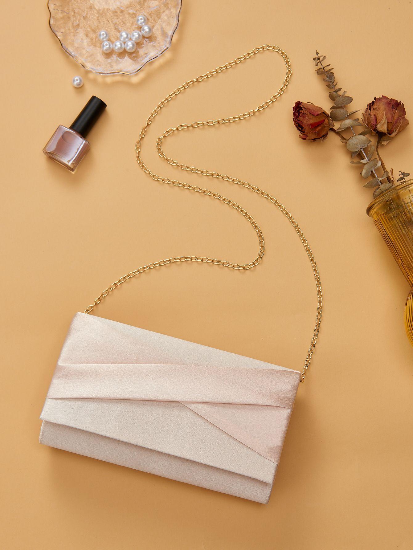 

Проста жіноча легка розкішна обідня тканина з блискітками, компактна портативна сумка на плечах із відкидним верхом. 20*6*12.5cm абрикосовий