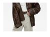 Retro Coffee Color Unisex PU Leather Moto Jacket - Loose Fit with High-End Lapel Design for Spring & Autumn
