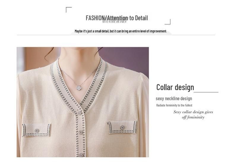 2026 Spring Elegant Knit Base Layer Top for Mature Women, Chic Casual Wear for 40s and Up, Ideal for Spring and Autumn