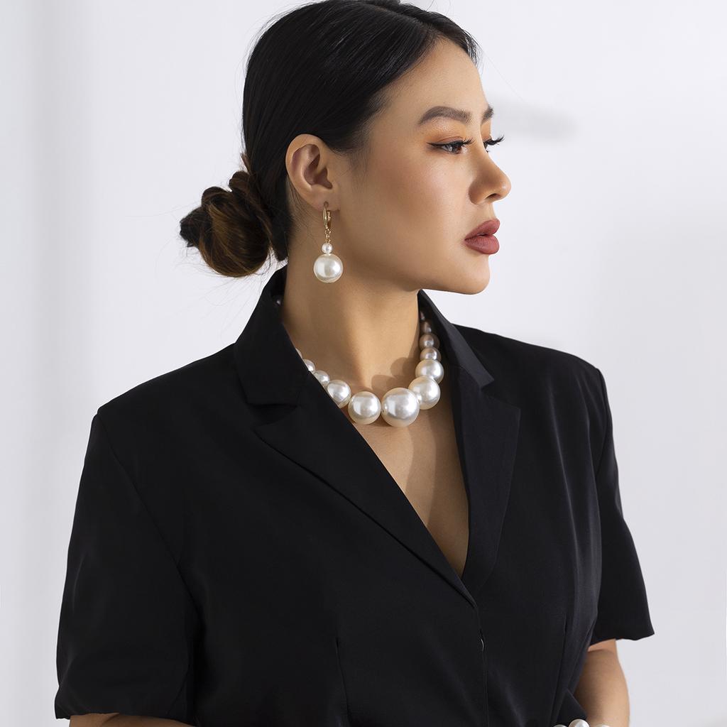 DIEZI Elegant Big Imitation Pearl Choker Necklace For Women Fashion Girls Gift Statement Collar Choker Necklace New Jewelry