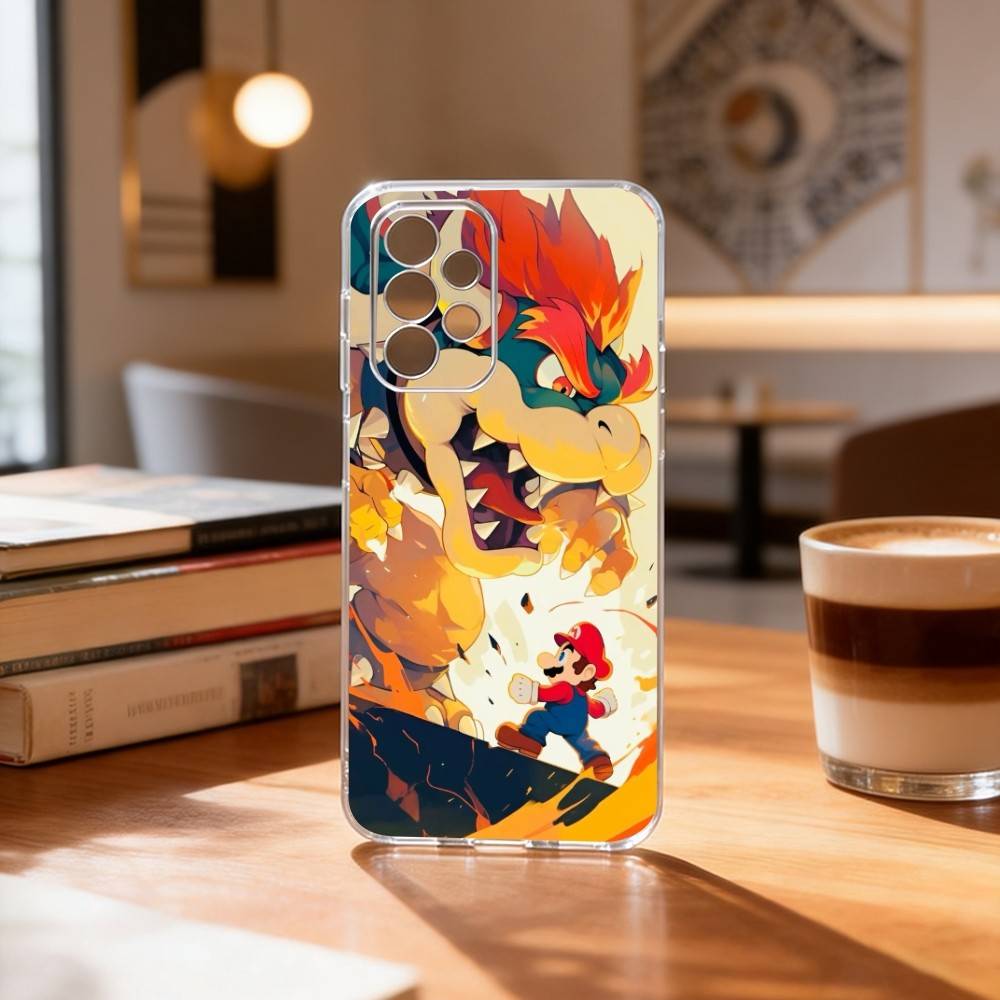 cartoon Super T-MarioS Bros  Phone Case Transparent Silicone Soft For Samsung S25,S24,S21,S22,S23,S30,Ultra,S20,Plus,Fe