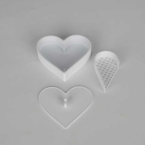 Heart-shaped Corn Starch Tapper Box Leak-Proof Powder Container Anti-Stick Dusting Tool for Polymer Clay