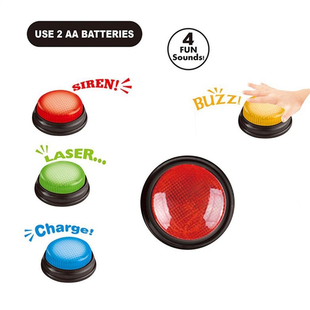 Answer Buzzers For Game Shows 4pcs Game Buzzers With Lights & Sounds BuzzButtons For Kids Or Adults Perfect For Classroom Game