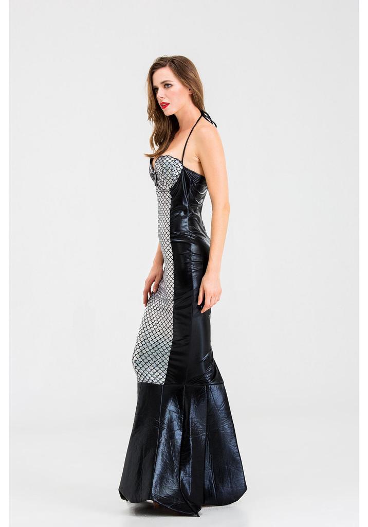 Abito da Sera da Sirenetta Principessa Senza Spalline con Paillettes per Adulti - Costume di Halloween