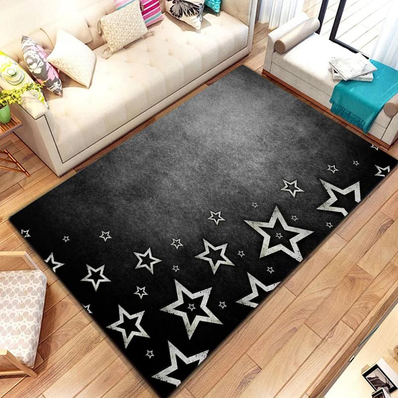 Five-pointed Star Carpet Pentagon Geometric Rug for Bedroom Dinning Dorm Living Room Home Decorative Doormat Non-slip Floor Mat