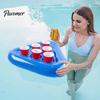 Beverage Holder for Swimming Pool Inflatable Drink Floating Cup with 6 Holes PVC Party Accessory Drinking Float Tray Summer Hot Tub Beer Bottle Caddy