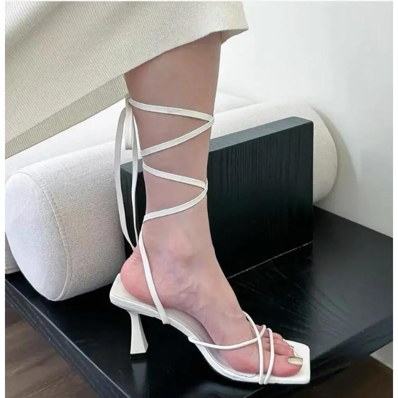 2025 Women's Summer Cross Strap Designer Party High Heel Shoes Stiletto Sandals Daily Office Fashion Womens Thin Heels Sandals
