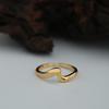 Wave Twist Adjustable Ring - Women's Trendy Gold & Silver Index Finger Ring