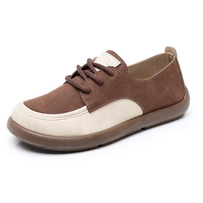 2025 New Women's Shoes Color Blocking Versatile Casual Breathable Women's Shoes Soft Sole Wear-resistant Anti Slip Single Shoe