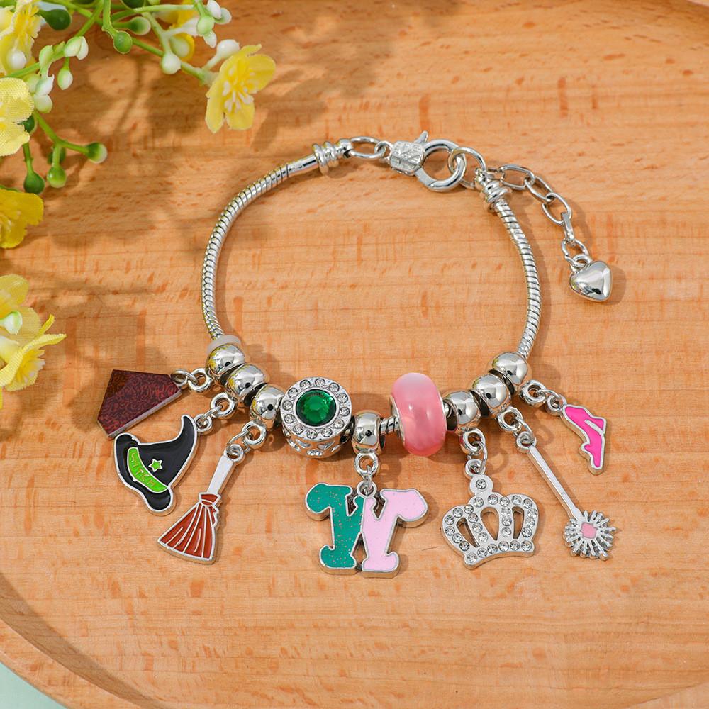 Diy Evil Witch Charm Bracelet With Zinc Alloy Pendant For Unisex Fashion Jewelry