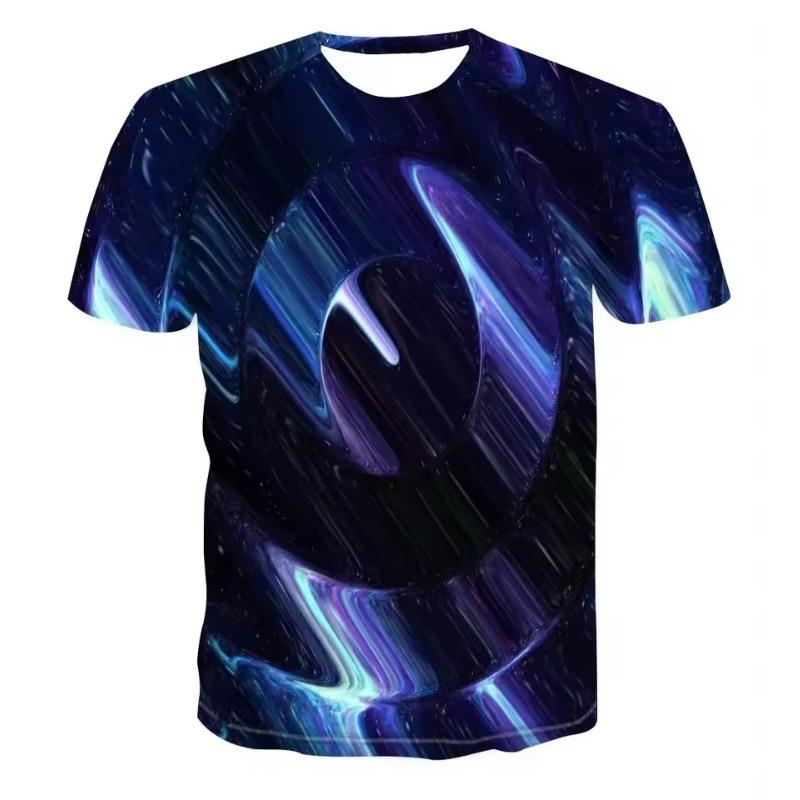 Men's Casual 3D Printed T-shirt O-Neck Fashionable and Fun Three-Dimensional Short Sleeved Plus Size Comfortable Top
