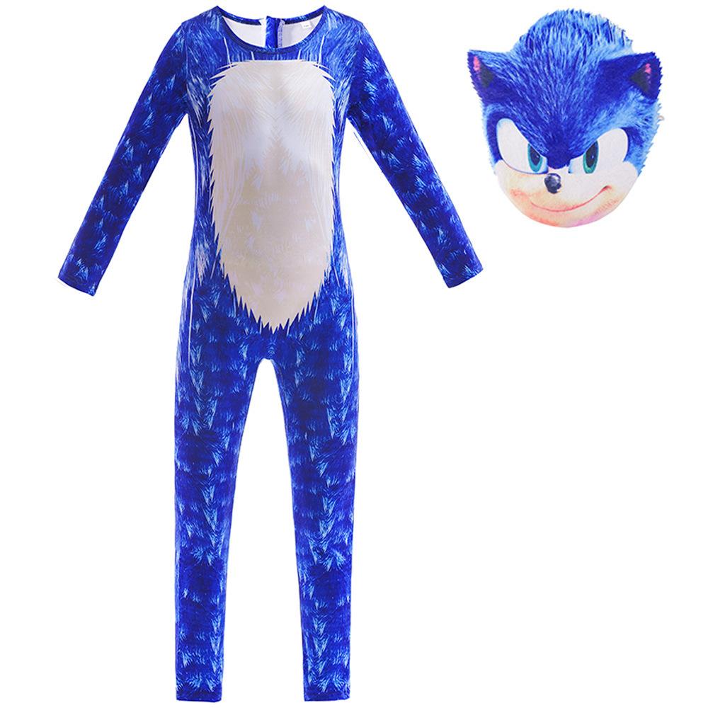 Children'S Halloween Costume Sonic One-Piece Tights Sonic Kid Cosplay Suit Sonic Cos